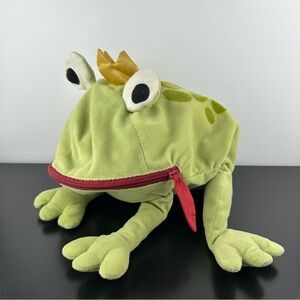 IKEA Minnen Groda Green Prince Frog Crown 14” Plush Toy Pyjama Case